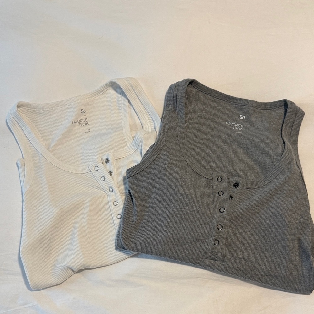 SO Women's Tank Tops in White and Gray